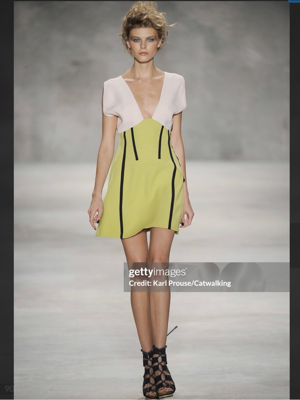 Derek Lam Pink and Green Mini Dress